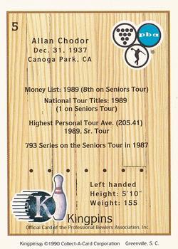 1990 Collect-A-Card Kingpins #5 Allan Chodor Back